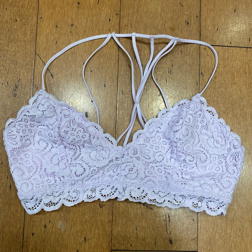 WISHLIST Strappy Bralette, Size Small, Light Purple, Lilac